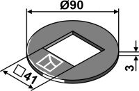 Einstellscheibe Ø90x3x41 2