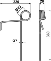 Striegelzinken Ø7mm - vorne 2