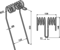 Striegelzinken Ø8mm 2