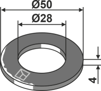 Unterlegscheibe Ø50x4xØ28 2
