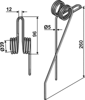 Hackstriegelzinken Ã˜5mm 2