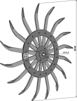 Rollenstriegel Rad Kpl. mit Lager 2