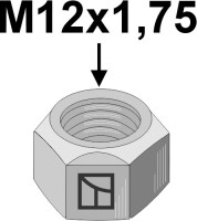 Mutter M12x1,75 - verzinkt - links Gewinde 2