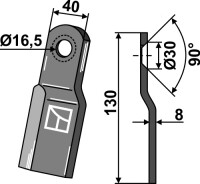 Überschneidklinge 130x40mm 2