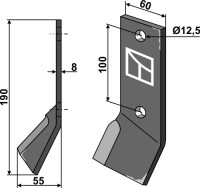 Schlegelmesser 190x60mm, rechts gallery 9_2nd