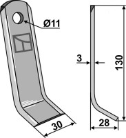 Y-Messer 130x30mm 2