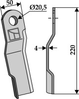 Messer 220x50mm, links 2
