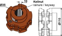 Nusskettenrad Ø110 2