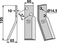 Rotorzinken 195x60mm, links