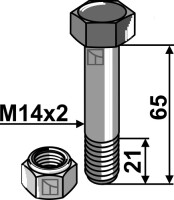 Sechskantschraube M14x2x65 mit Sicherungsmutter 2