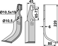 Universal Fräsmesser 220x45mm, rechts