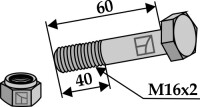 Sechskantschraube M16x2x60 mit Sicherungsmutter