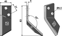 Futtermischwagenmesser, rechts 2