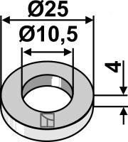 Scheibe Ø25x4xØ10,5 2