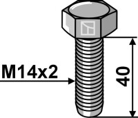 Sechskantschraube M14x2x40 ohne Mutter - galvanisch verzinkt