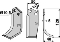 Fräsmesser 120x50mm, rechts