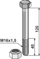 Sechskantschraube M16x1,5x120 mit Sicherungsmutter 2