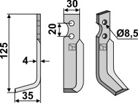 Fräsmesser 125x30mm, links