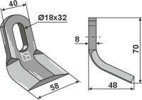 Y-Messer 70x40mm 2