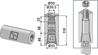 Einschweissbuchse 110mm 2