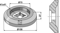 Flansch Ø158 aussen 2