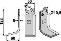 Fräsmesser 128x50mm, links