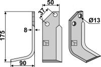 Fräsmesser 175x50mm, links 2
