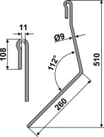 Striegelzinken Ø9mm 2