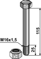 Sechskantschraube M16x1,5x115 mit Sicherungsmutter 2