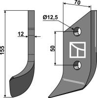 Messer für Grabenfräse - links 2
