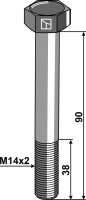 Sechskantschraube M14x2x90 ohne Mutter 2