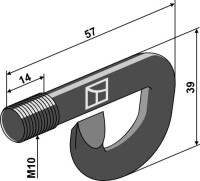 Hakenschraube für Anbaumäher Grasshopper 2