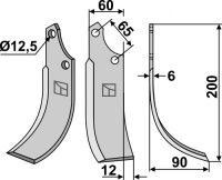 Fräsmesser 200x60mm, rechts 2
