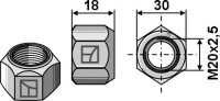 Ganzmetallmutter mit Klemmteil M20 - DIN980 verz. 10.9