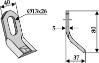 Y-Messer 80x40mm 2