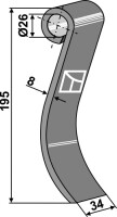 Mittelschlegel 195x34mm 2