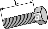 Sechskantschraube M10x1,5x30 ohne Mutter - galvanisch...
