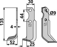 Fräsmesser 135x30mm, links