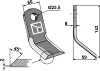 Y-Messer 143x60mm 2