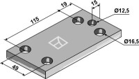 Halteplatte 150x12x80 2