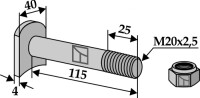 Schraube M 20 x 2,5 - 8.8 mit Sicherungsmutter