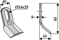 Y-Messer 85x40mm