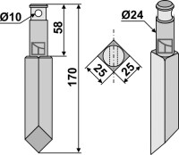 Rotorzinken 170mm