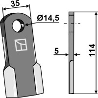 Gerades Messer 114x35mm 2