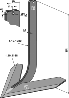 Stiel mit Schar 280mm 2