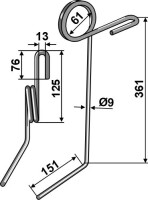 Striegelzinken Ø9mm