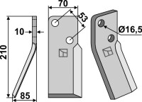Rotorzinken 210x70mm, links