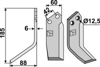 Fräsmesser 185x60mm, links 2