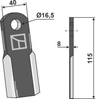 Gerades Messer 115x40mm 2