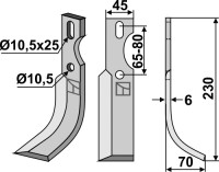 Universal Fräsmesser 230x45mm, rechts